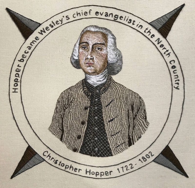  Needlework portrait of Christopher Hopper